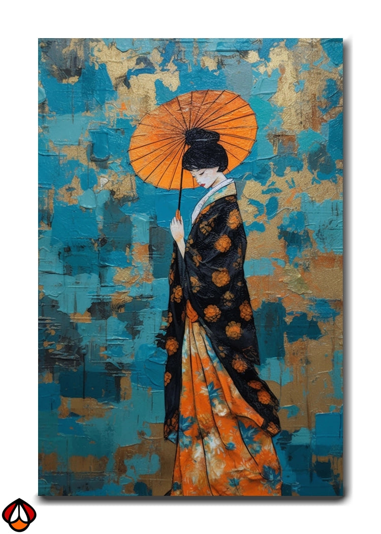 Elegance Under the Parasol - Textured Art
