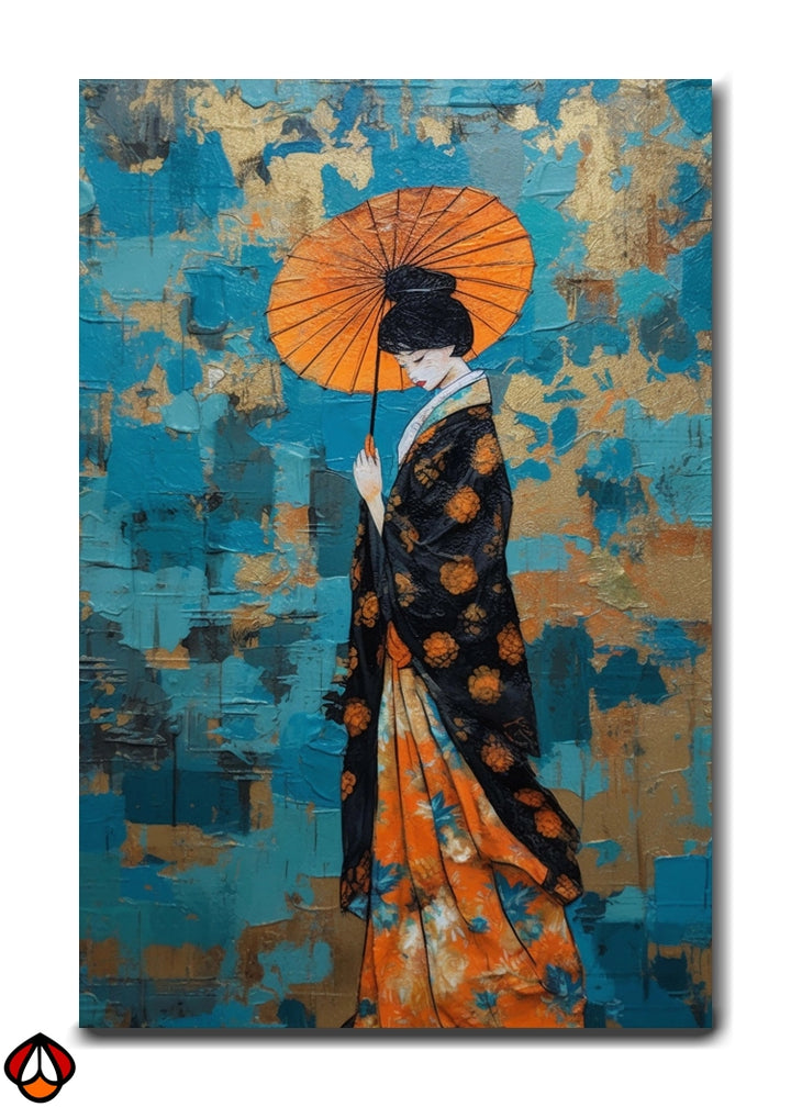Elegance Under the Parasol - Textured Art