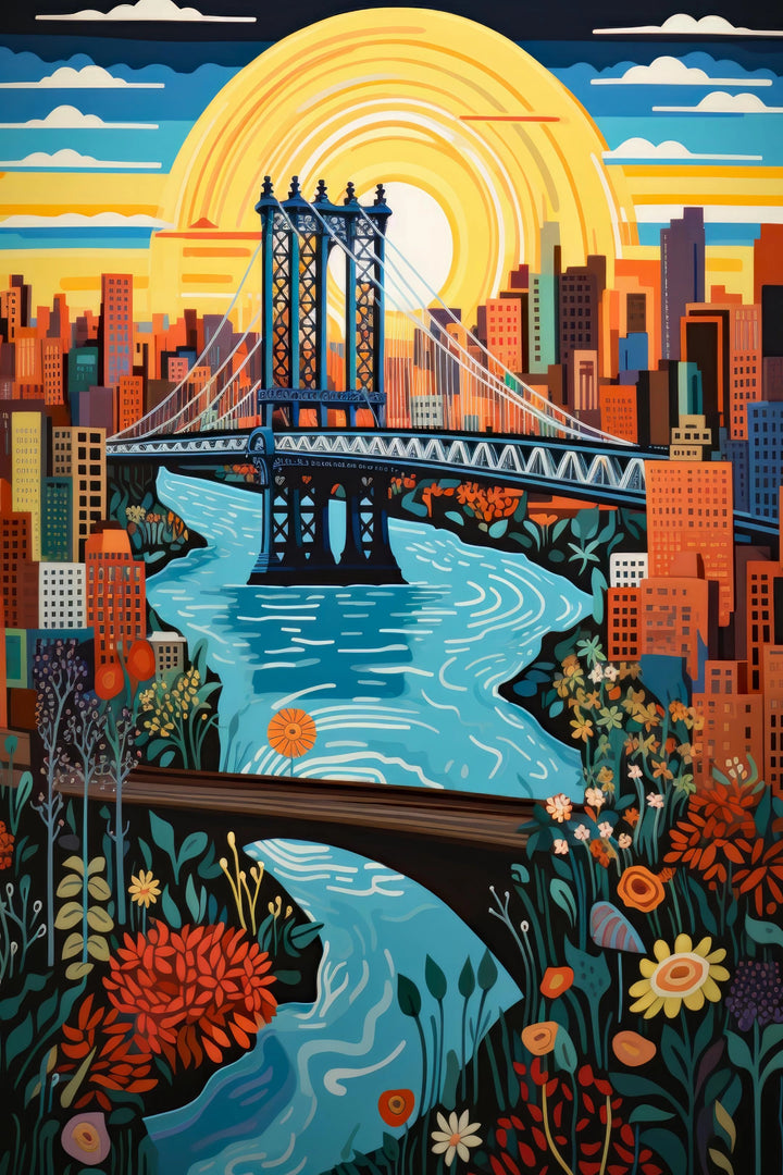 Manhattan Dream - Brooklyn Bridge and Cityscape Wall Art