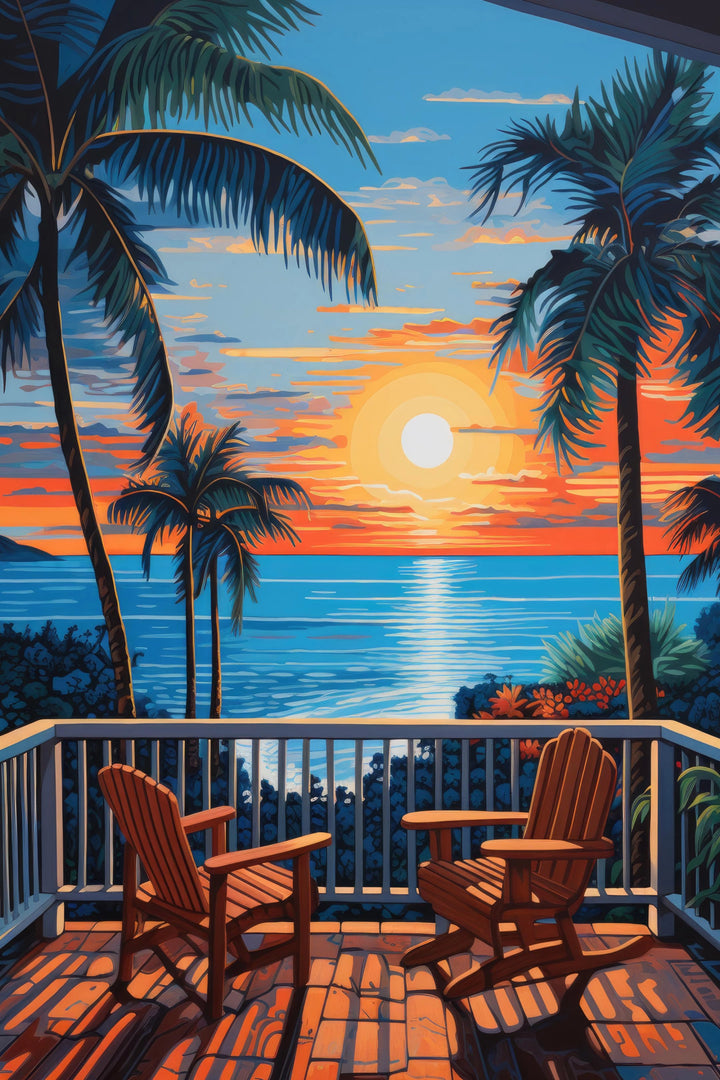 Sunset View - Beachfront Porch Wall Art