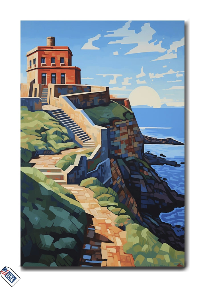 Seaside Fortress - Coastal Pathway Wall Art