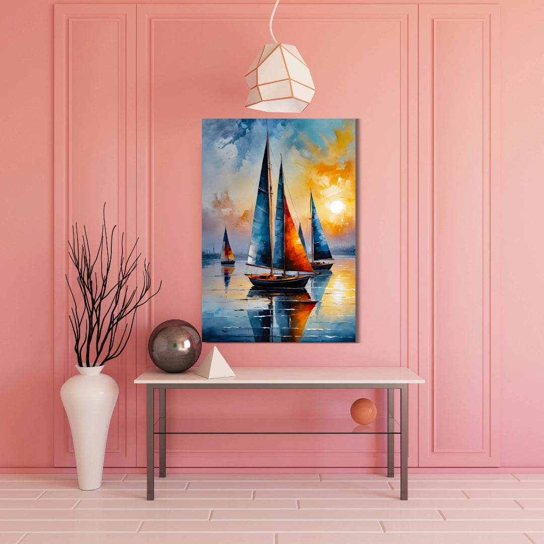 Serenity at Sea - Vibrant Sailboat Artwork