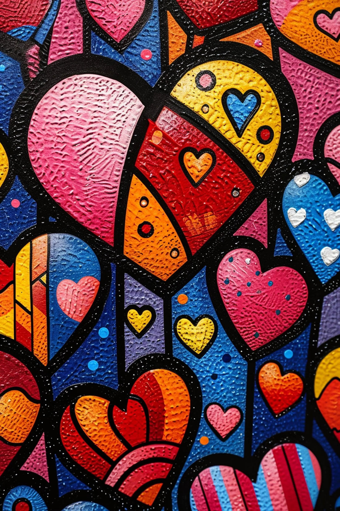 Vivid Hearts - A Mosaic of Love and Joy
