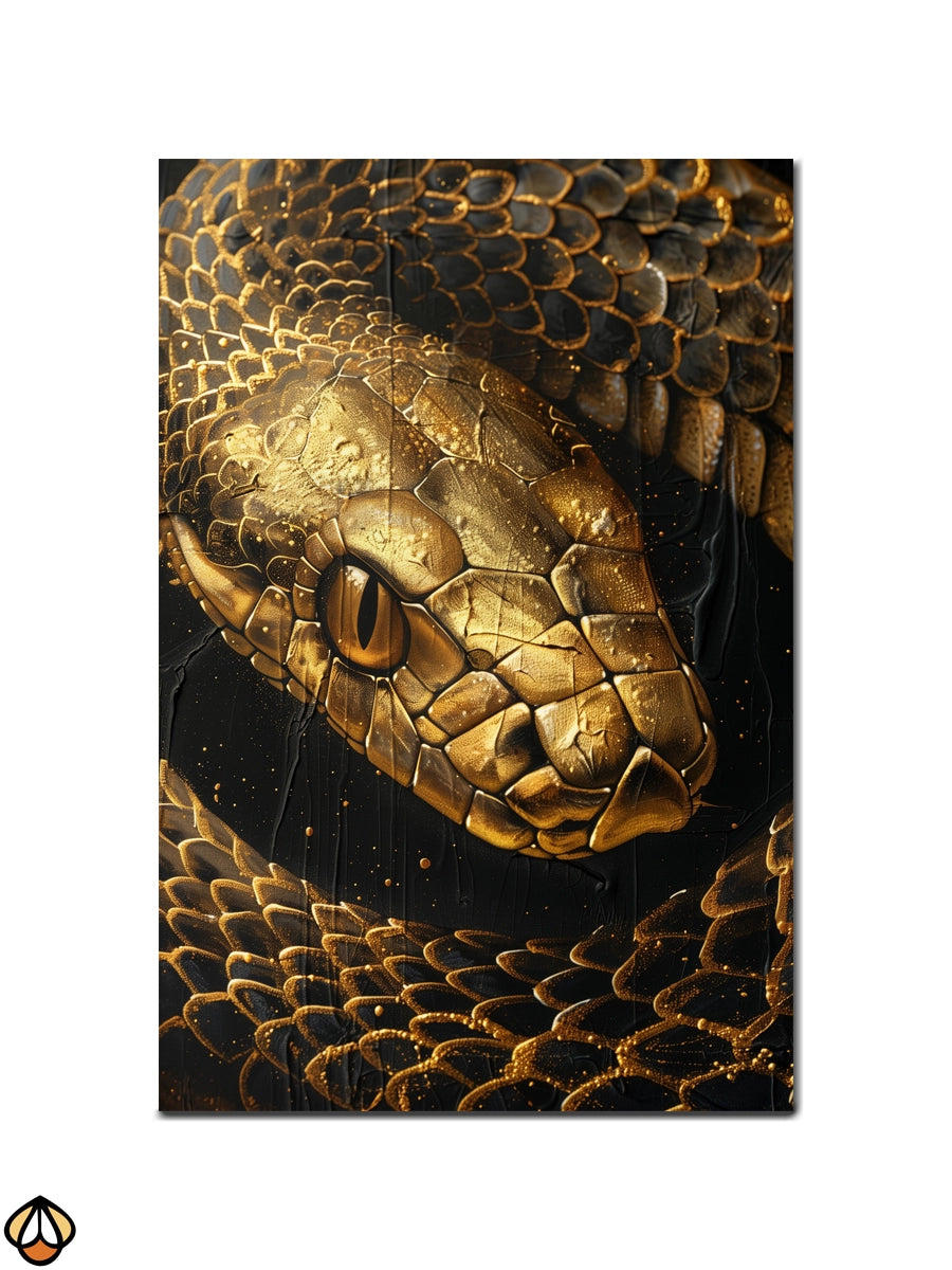 Golden Serpent - Luxurious Snake Wall Art