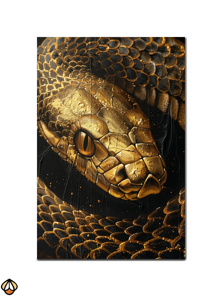 Golden Serpent - Luxurious Snake Wall Art