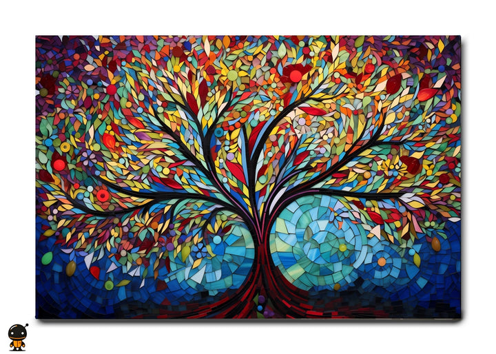 Mosaic Masterpiece - Vibrant Tree of Life Wall Art