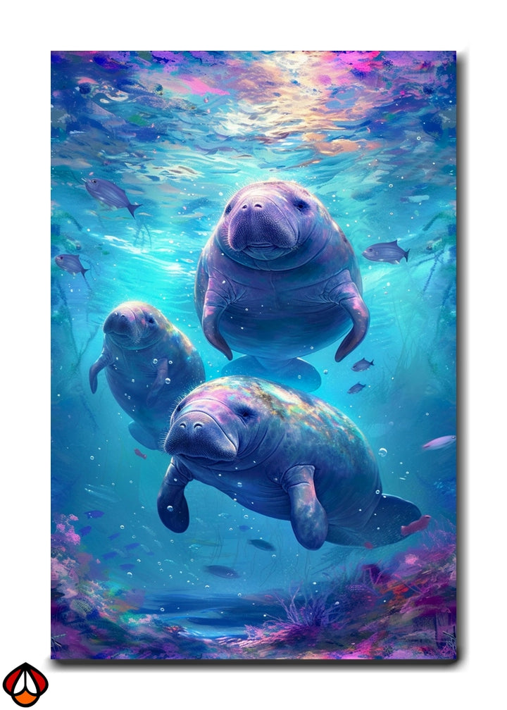 Gentle Giants of the Sea - Manatee Wall Art