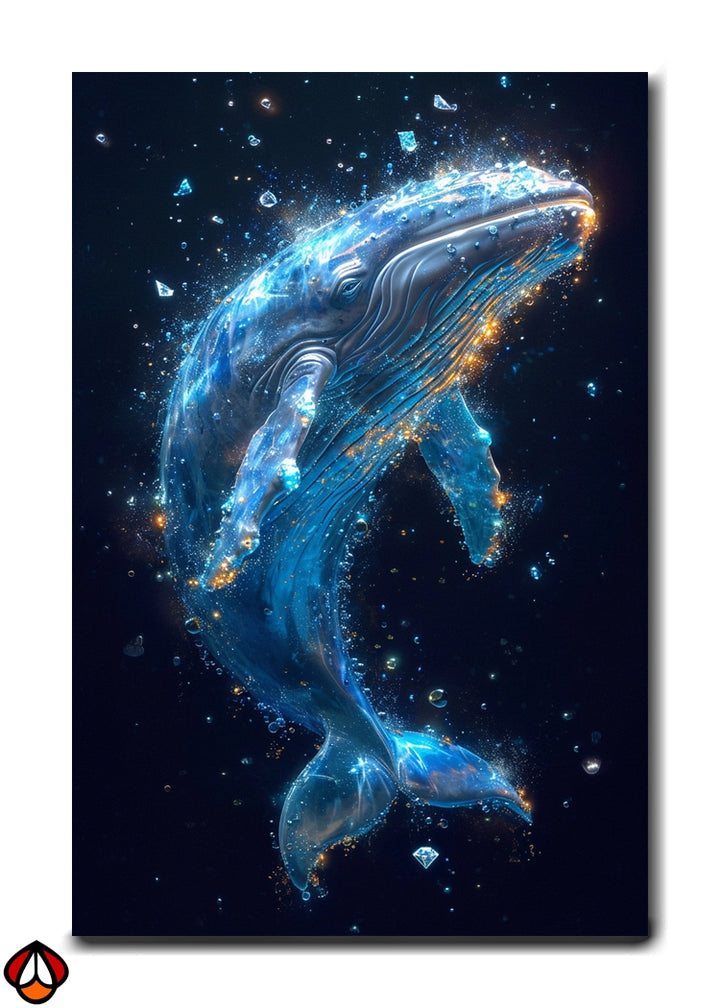 Celestial Humpback Whale - Illuminated Wall Art