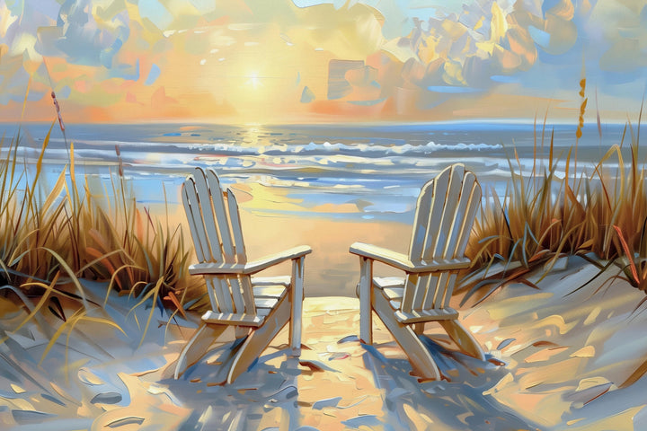 Golden Hour Escape - Beach Chairs at Sunset