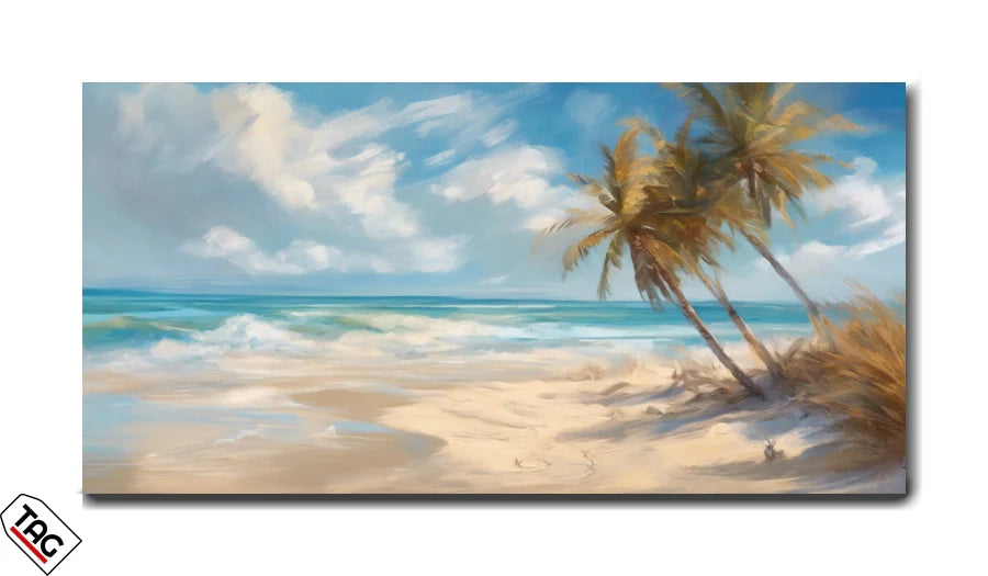 Tropical Bliss - Palm Trees on a Sunny Beach