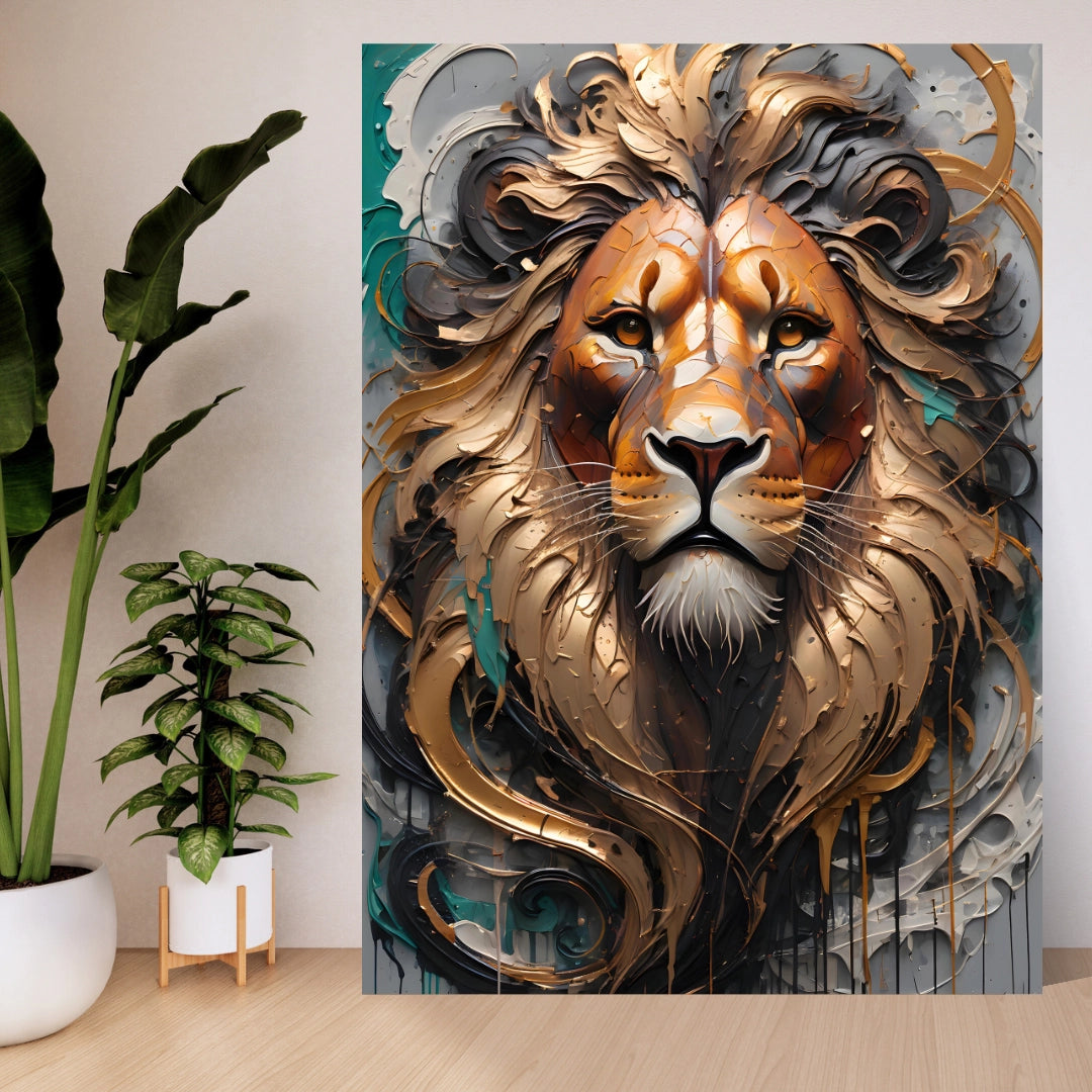 Regal Elegance - Majestic Lion Artwork