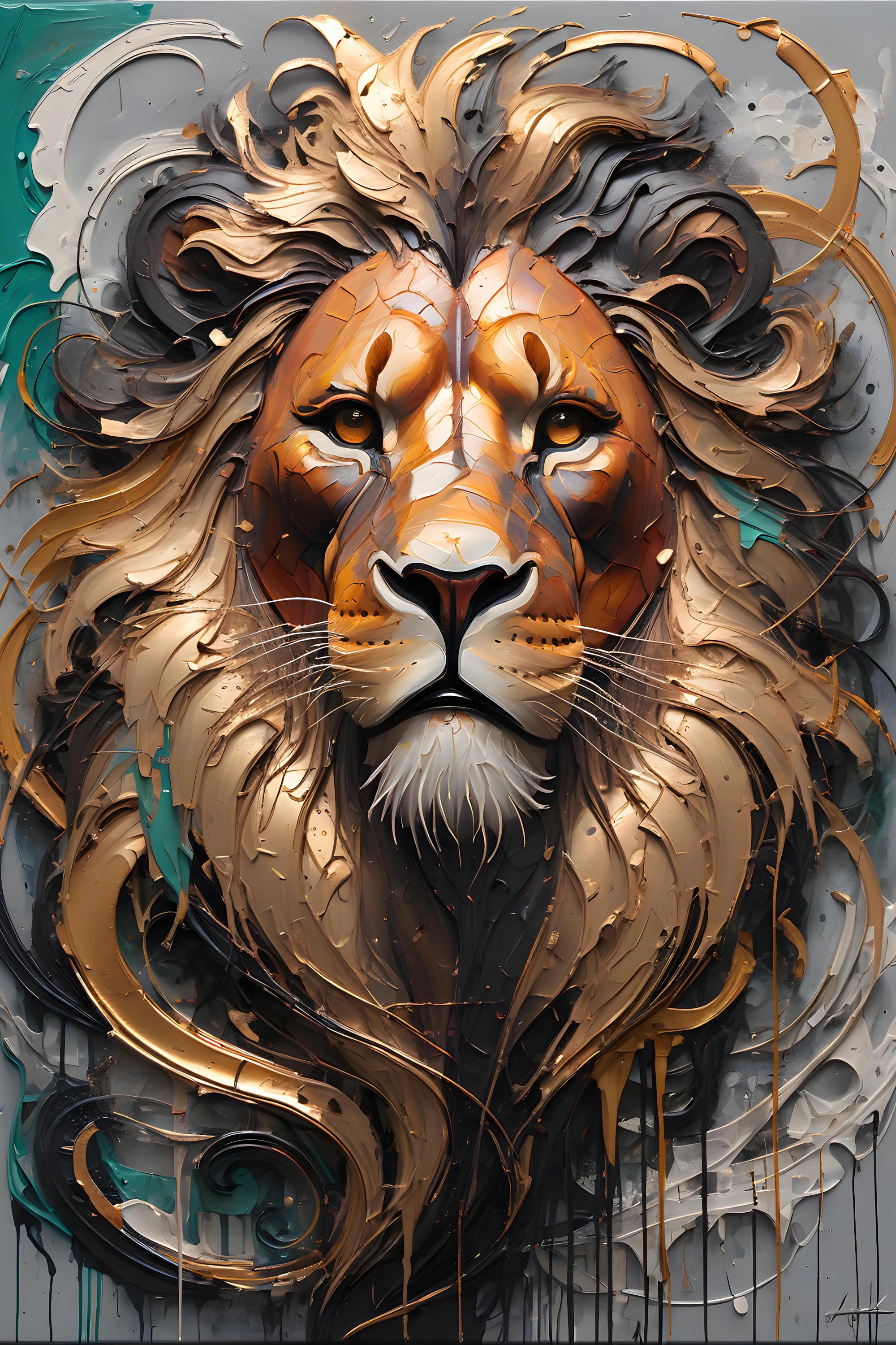 Regal Elegance - Majestic Lion Artwork