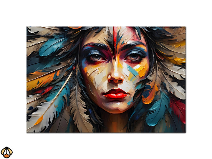Ethereal Vision - Abstract Feathered Portrait