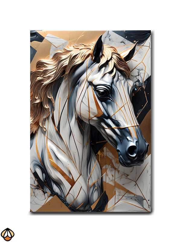 Golden Grace - Abstract Horse Wall Art
