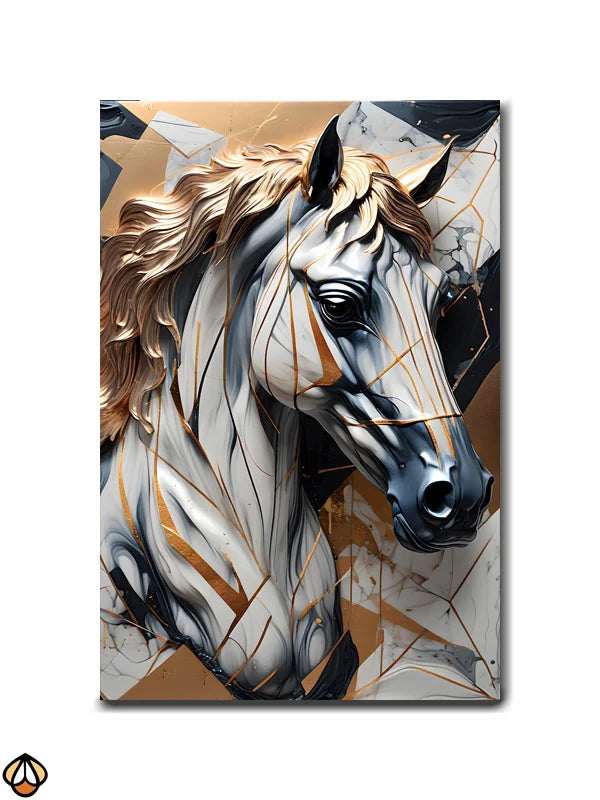 Golden Grace - Abstract Horse Wall Art