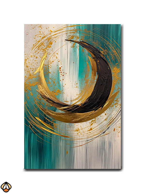 Celestial Harmony - A Dance of Gold and Emerald