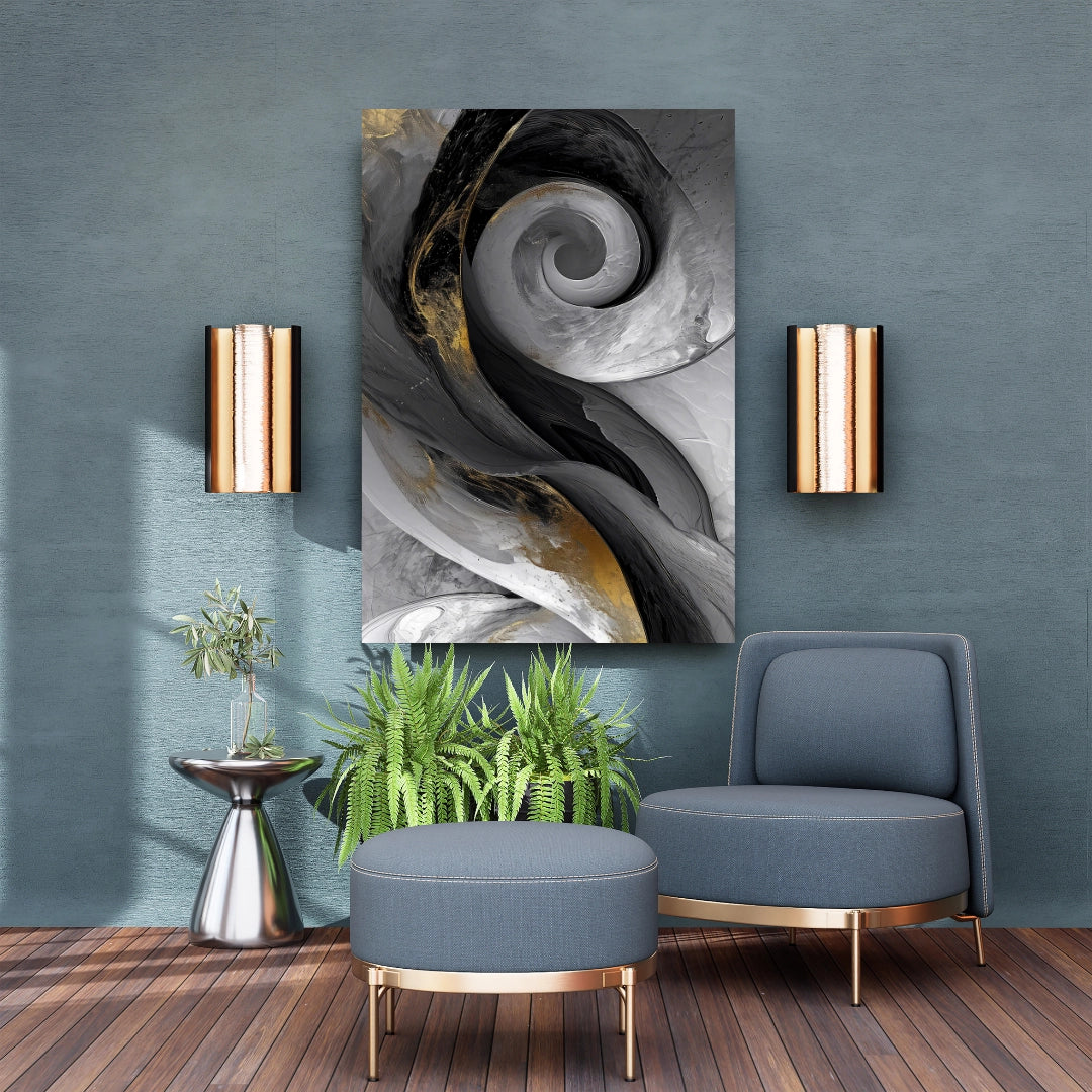 Ethereal Swirl - A Dance of Contrast and Motion