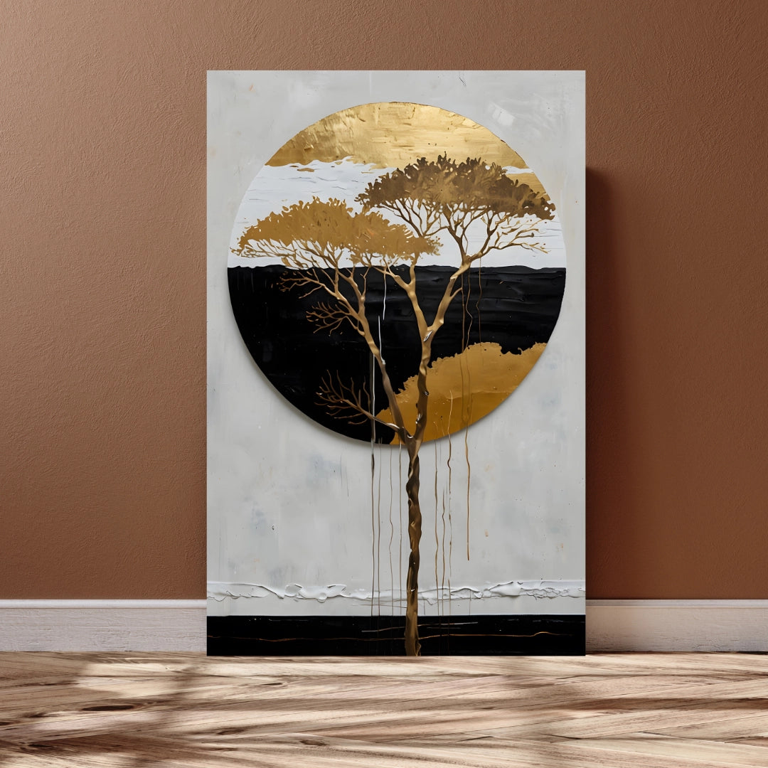 Celestial Ripple - Waves of Gold and Elegance