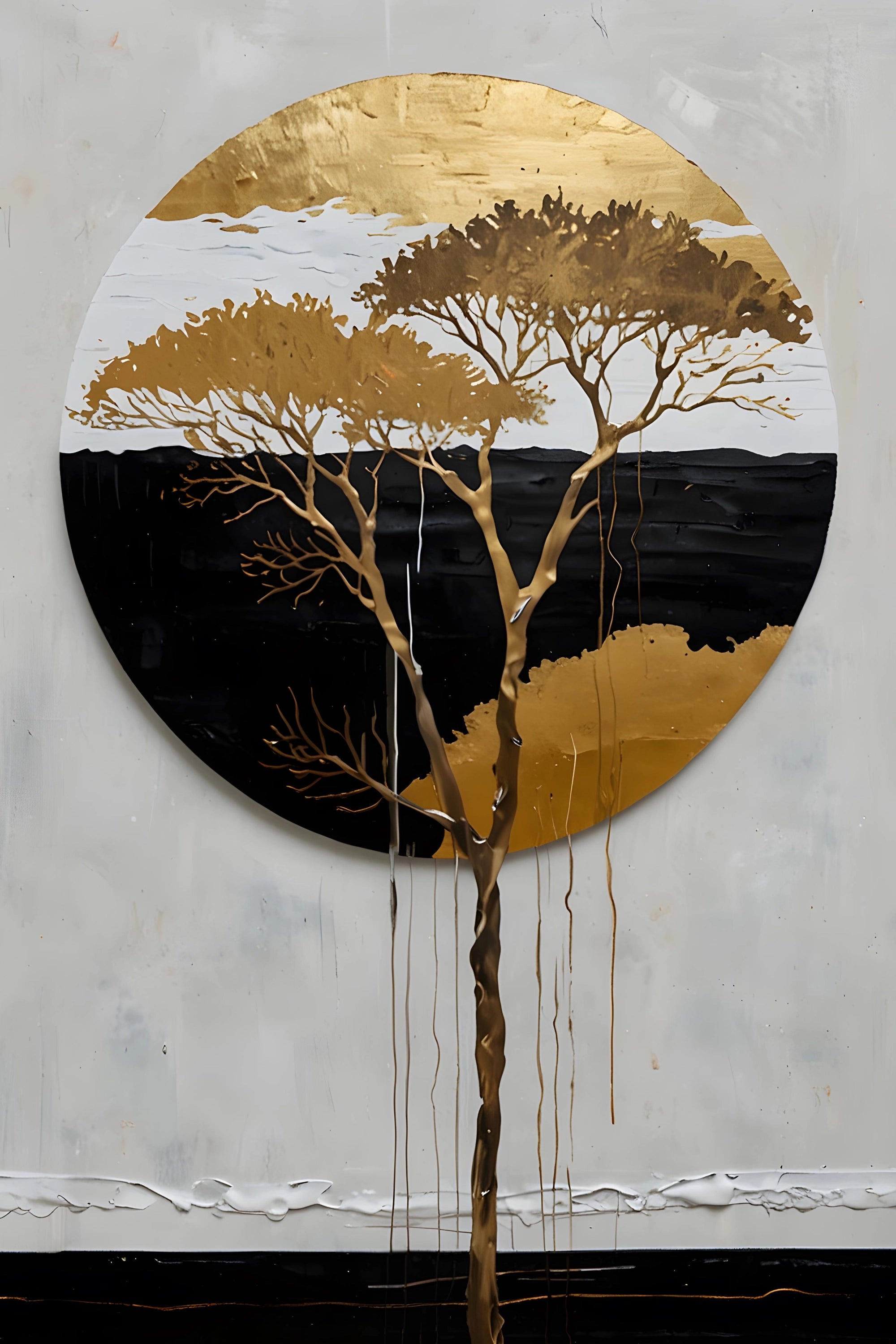 Celestial Ripple - Waves of Gold and Elegance