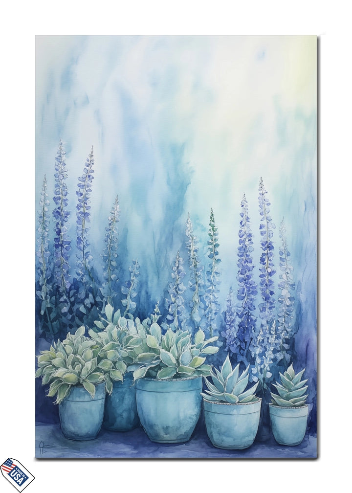 Serene Succulent Garden - A Tranquil Watercolor Masterpiece