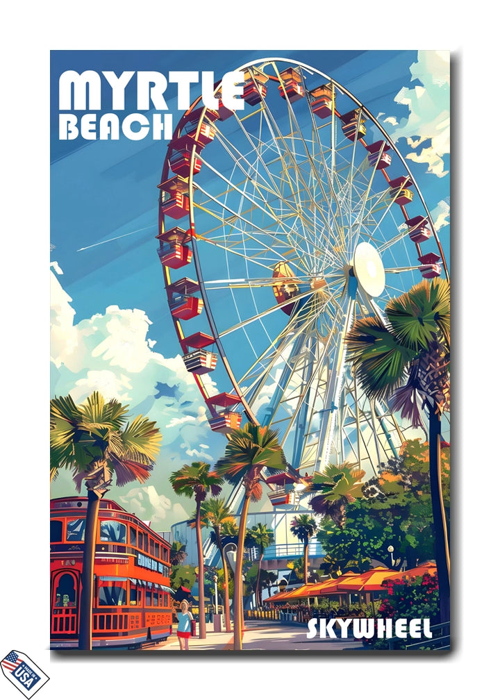 Myrtle Beach Skywheel - Coastal Adventure Wall Art