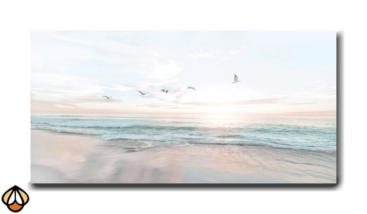 Serene Beach Sunrise - A Peaceful Seaside Moment