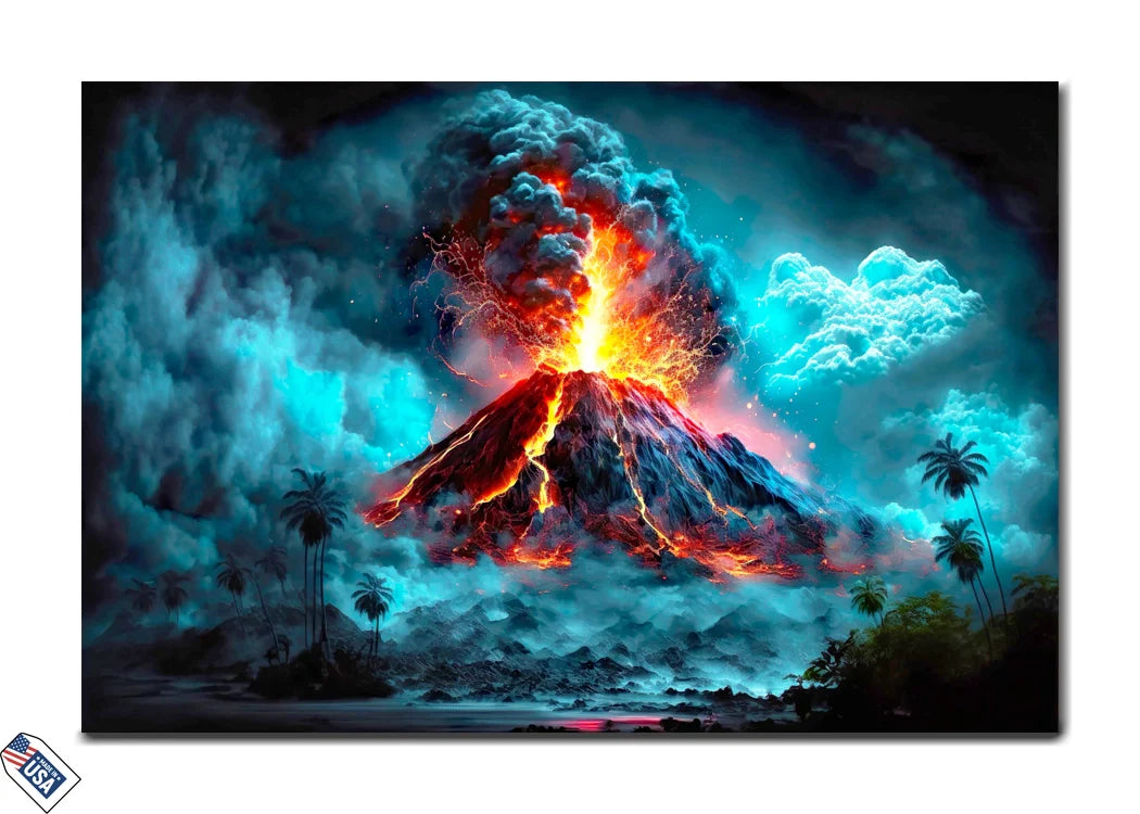Eruption Fury - Volcanic Explosion Wall Art
