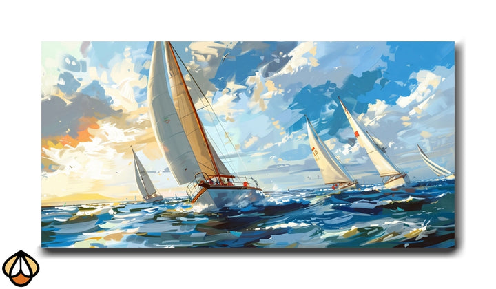 Sailing Race - Vibrant Regatta on the Open Sea