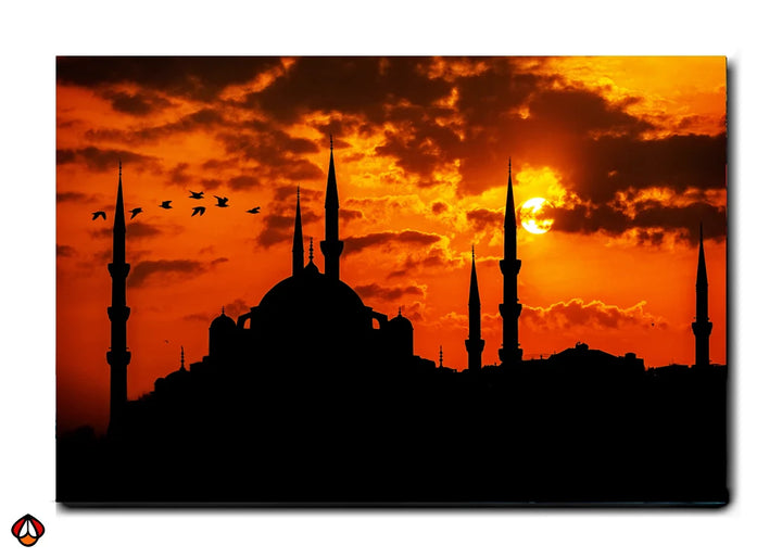 The Magnificent Sunset over the Blue Mosque - A Glimpse of History Wall Art