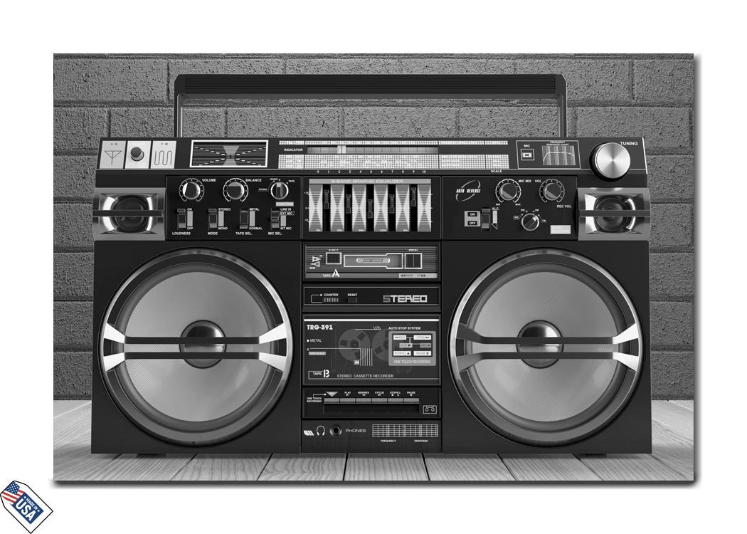 Monochrome Groove - Classic Boombox Vibes